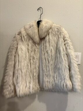 Saga Furs Cream Faux Fur Jacket